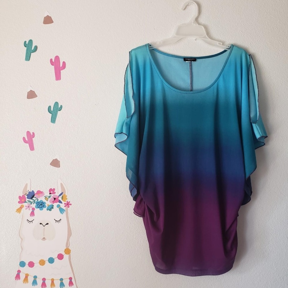 PERSEPTION  |  Flutter sleeve, Cold shoulder Top